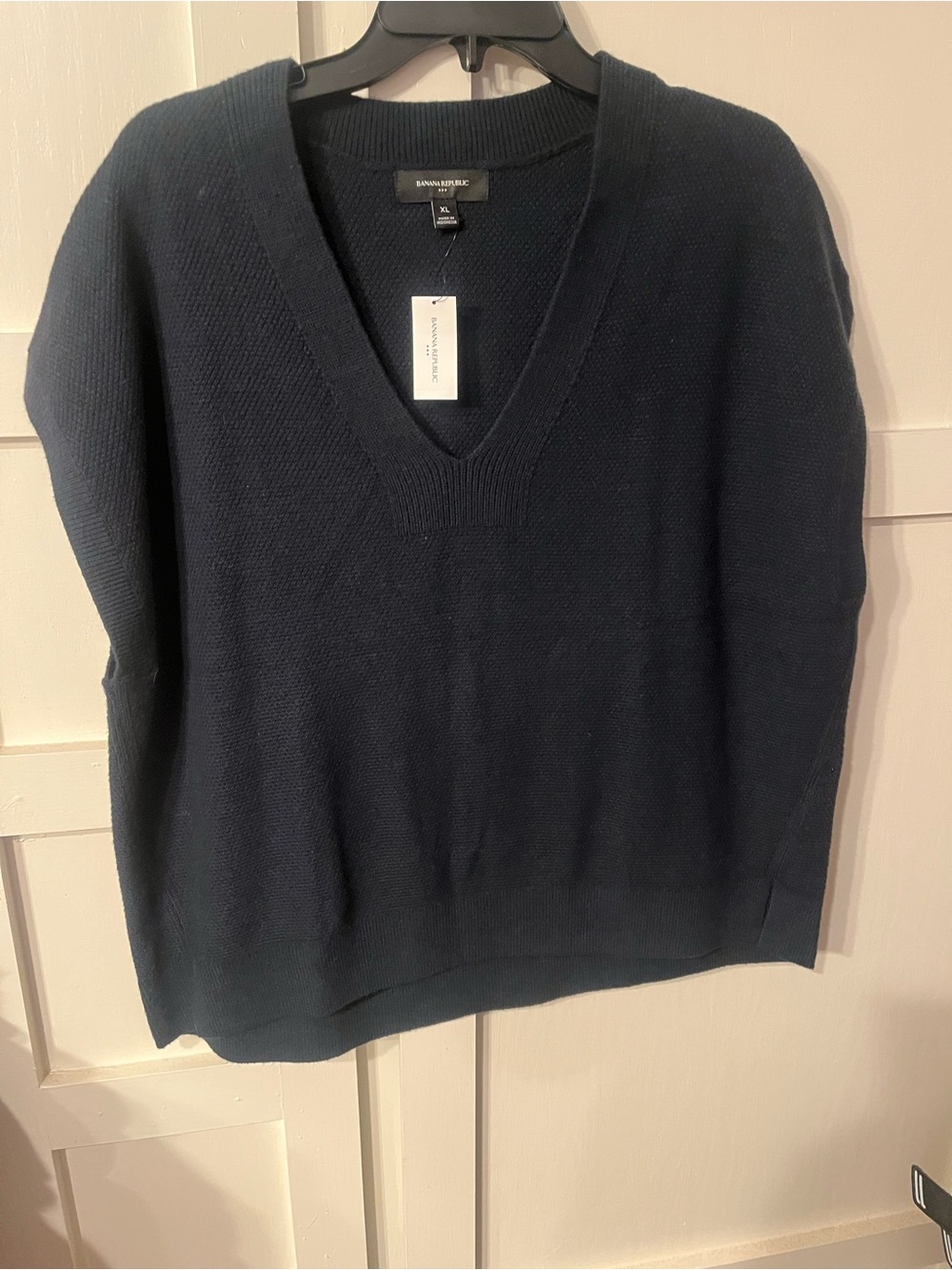 NWT.  Banana Republic V-Neck Sweater - Navy.